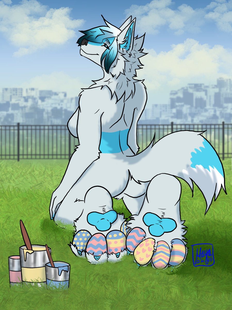 MayaOokami's tweet photo. Happy Easter!

https://t.co/vikHWgaeWb

#easter2025 #easter #paws #furrypaws #furry #furryart https://t.co/cDdY2QE6bW