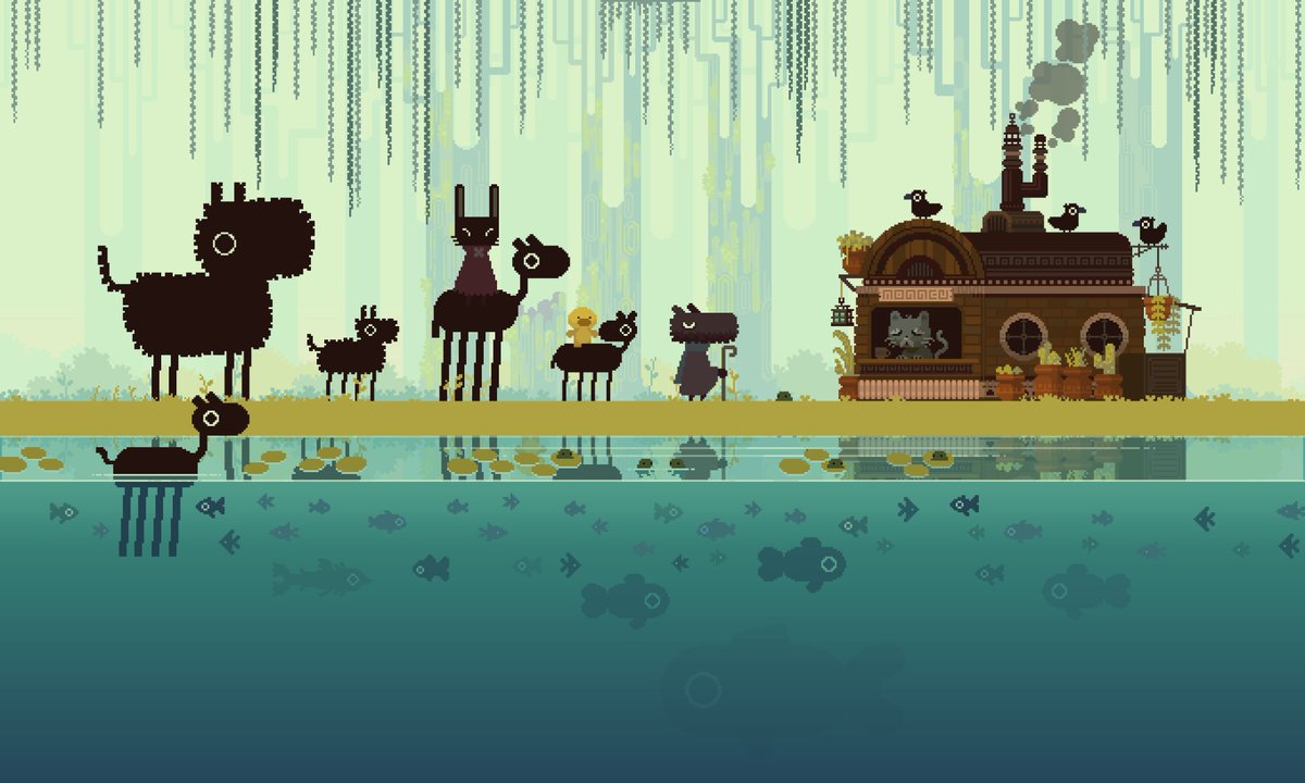 Cutlaska's tweet photo. Good morning friends, I hope you all have a wonderful day!! Here's another environment mockup from my personal project. :> 
#pixelart https://t.co/F1QFeGS5Xi