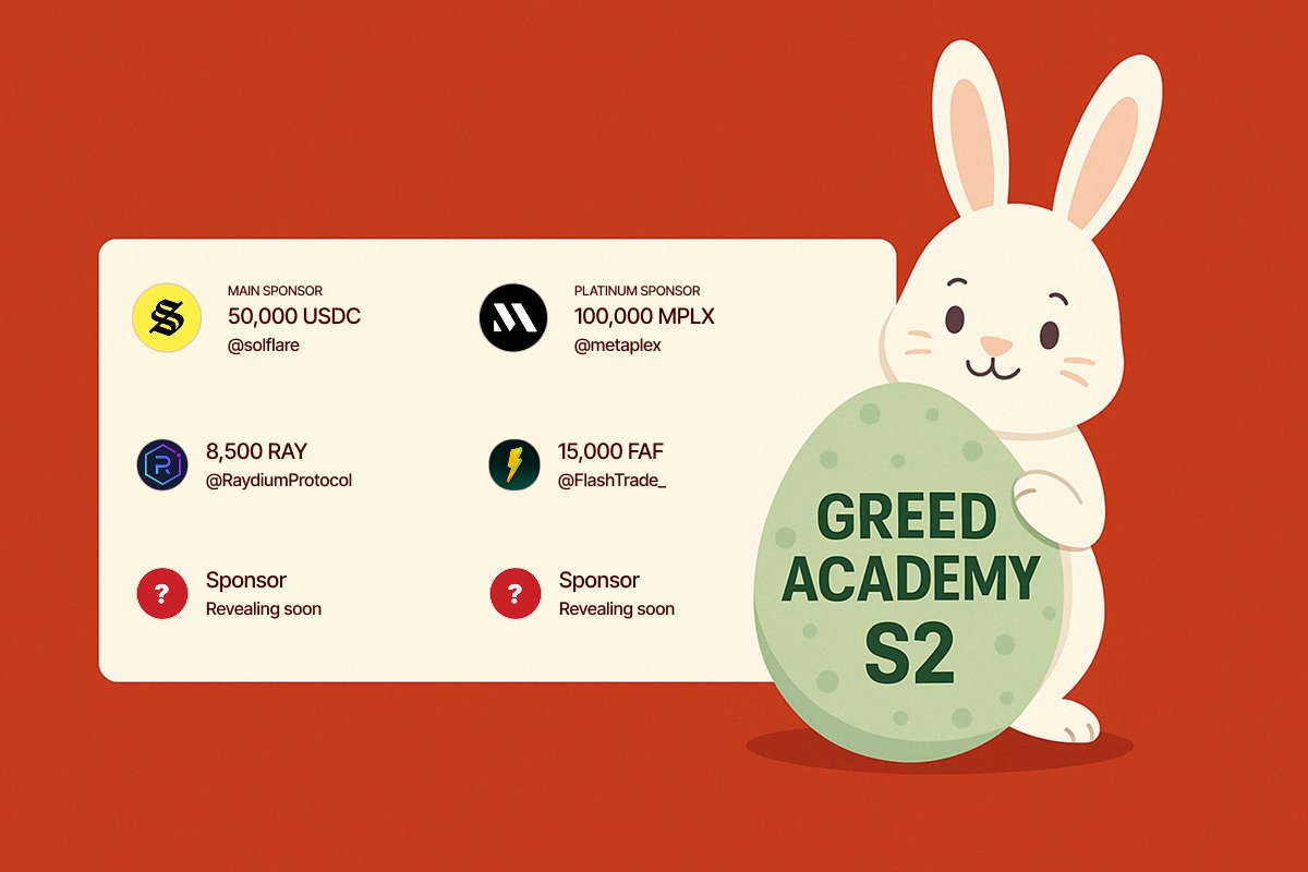 1/ Last week, Semester 2 of GREED Academy officially kicked off.

The lock-in is open, and over 3,300 SOL has already been staked in preparation for our biggest prize pool ever, over $120K in rewards.

So here’s a quick recap of what we’ve shared so far 👇