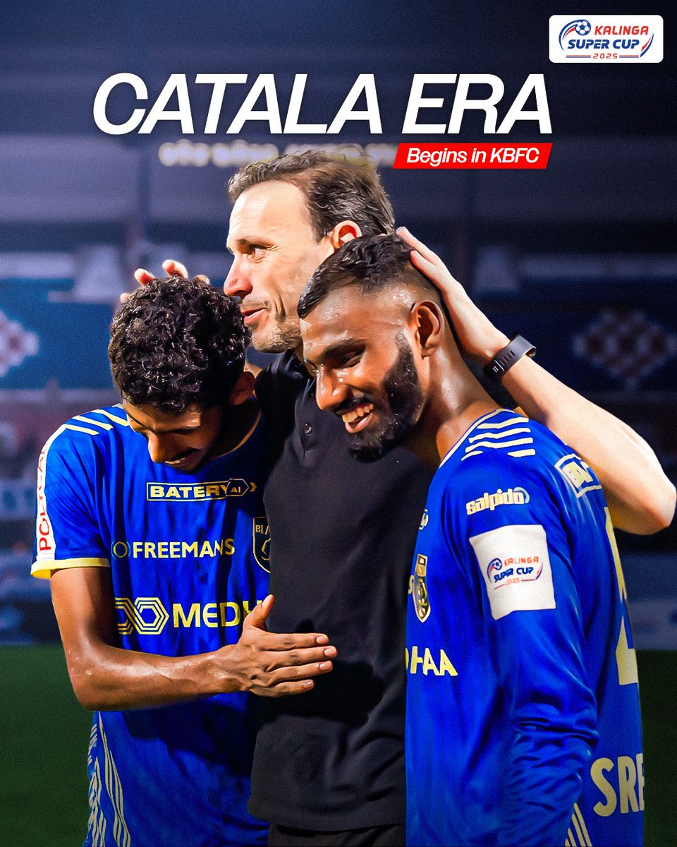 IndSuperLeague's tweet image. A perfect start to the #DavidCatala era at the #Blasters! 🙌🟡

#KBFCEBFC #KalingaSuperCup #IndianFootball #KeralaBlasters