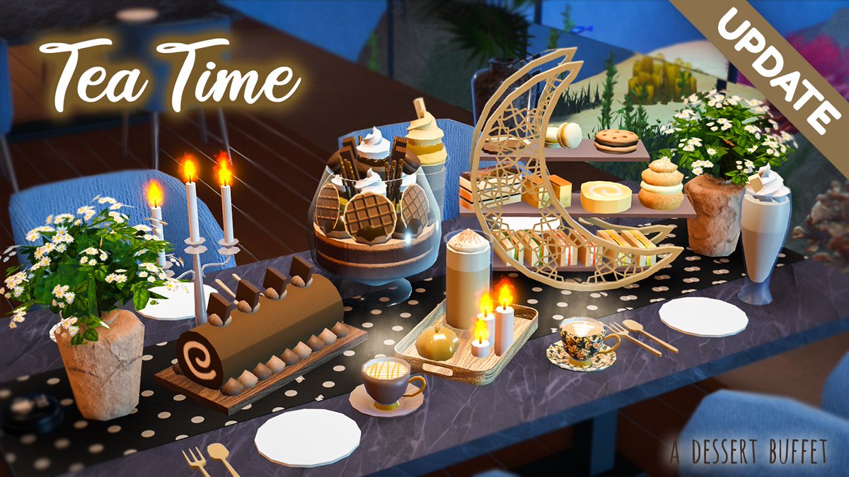 MagicBox_RBLX's tweet photo. Tea Time UPDATE 1.7.2

🐠 Basement Dining Area 🍰
🚪 New Private Dining Room
🌟 5 New Skins
⏩ Teleport Menu

Game Link: https://t.co/x54hzZlGW0
#RobloxDev #Roblox #RobloxGame https://t.co/yLcrPRopSd