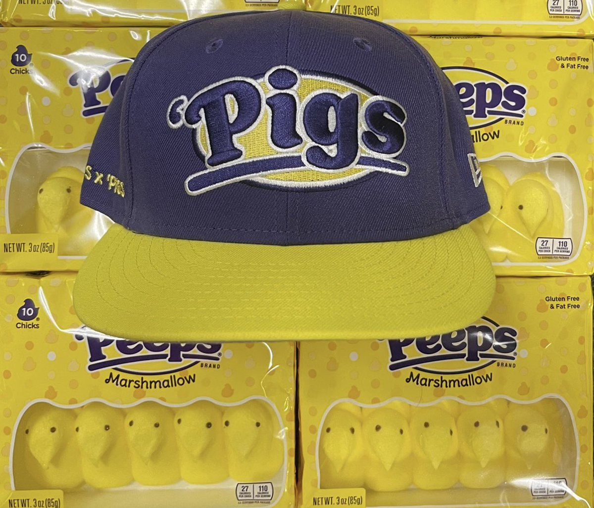 Hatter_up's tweet photo. Happy Easter! Can’t be Easter without Peeps classic yellow chicks 🐥 Peeps ❤️ Peeps @ShopIronPigs @IronPigs #PEEPSxPIGS mash up #IronPeeps #Hat #Tee #Milb @PEEPSBrand #Pigs🐷 #EasterSunday @JustBornInc #PEEPSONALITY #PEEPS #Peepish #HatTwitte https://t.co/vOgRmKd0De