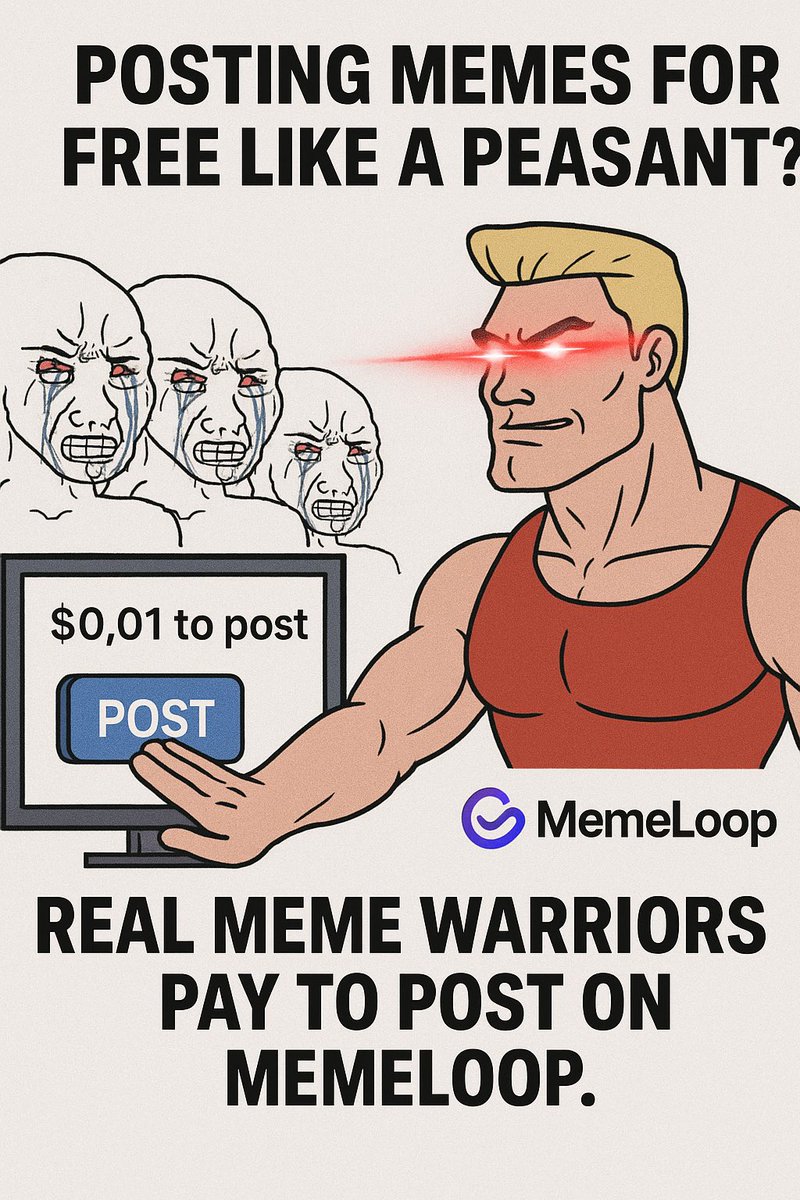 MemeLoopfun's tweet photo. When you realize…
MemeLoop isn’t just a meme site — it’s a pay-to-post arena where only the dankest survive.
Wanna be funny?
Prove it.
https://t.co/HKv3SH1cyB
#MemeLoop #CryptoMemes #MemeEconomy #pumpfun https://t.co/W0ZFxtVTEd