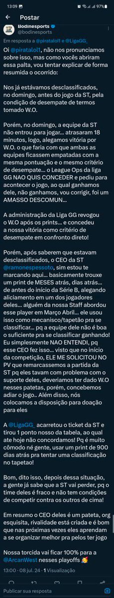 GuijasSajiug's tweet photo. @sinatralol1 Essa org tá envolvida em muito problema do t3 faz tempo mas nunca pegou tanta visibilidade, se liga nesse post do ano passado, seguido da resposta do nosso amado bodimer

A Bodin só tava de pé porque o dono tem dinheiro, e ainda sim ele fazia uma esforço enorme pra se manchar https://t.co/jlP5UAXD3N