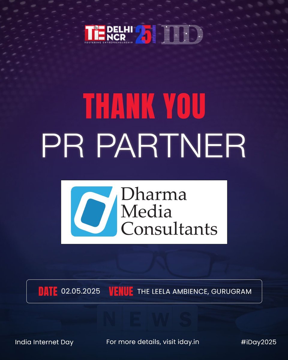 We’re delighted to welcome Dharma Media Consultants as our official PR Partner for India Internet Day 2025! 

As a boutique powerhouse in brand-building, Dharma Media brings a sharp mix of creativity and strategy across PR, content creation, social media, digital communications,