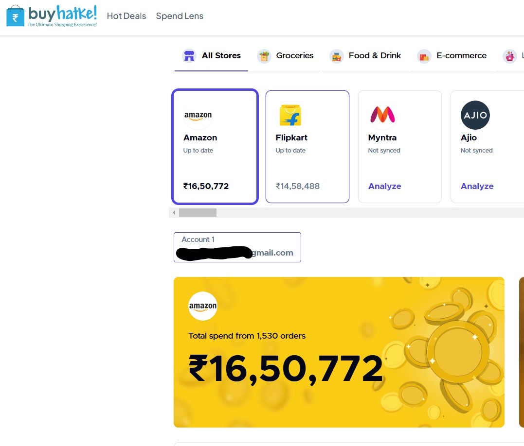 Raman_1908's tweet image. 💸 Ever wondered how much you spent on Amazon, Flipkart, Zomato, or Swiggy last year?

Instantly find out with Buyhatke Spend Lens! 📊✨
(Works only on Chrome for PC)
🔓 Use invite code: &apos;unlock&apos; to get instant access
👉 shorturl.at/RpWp6
#SpendingTracker #Buyhatke