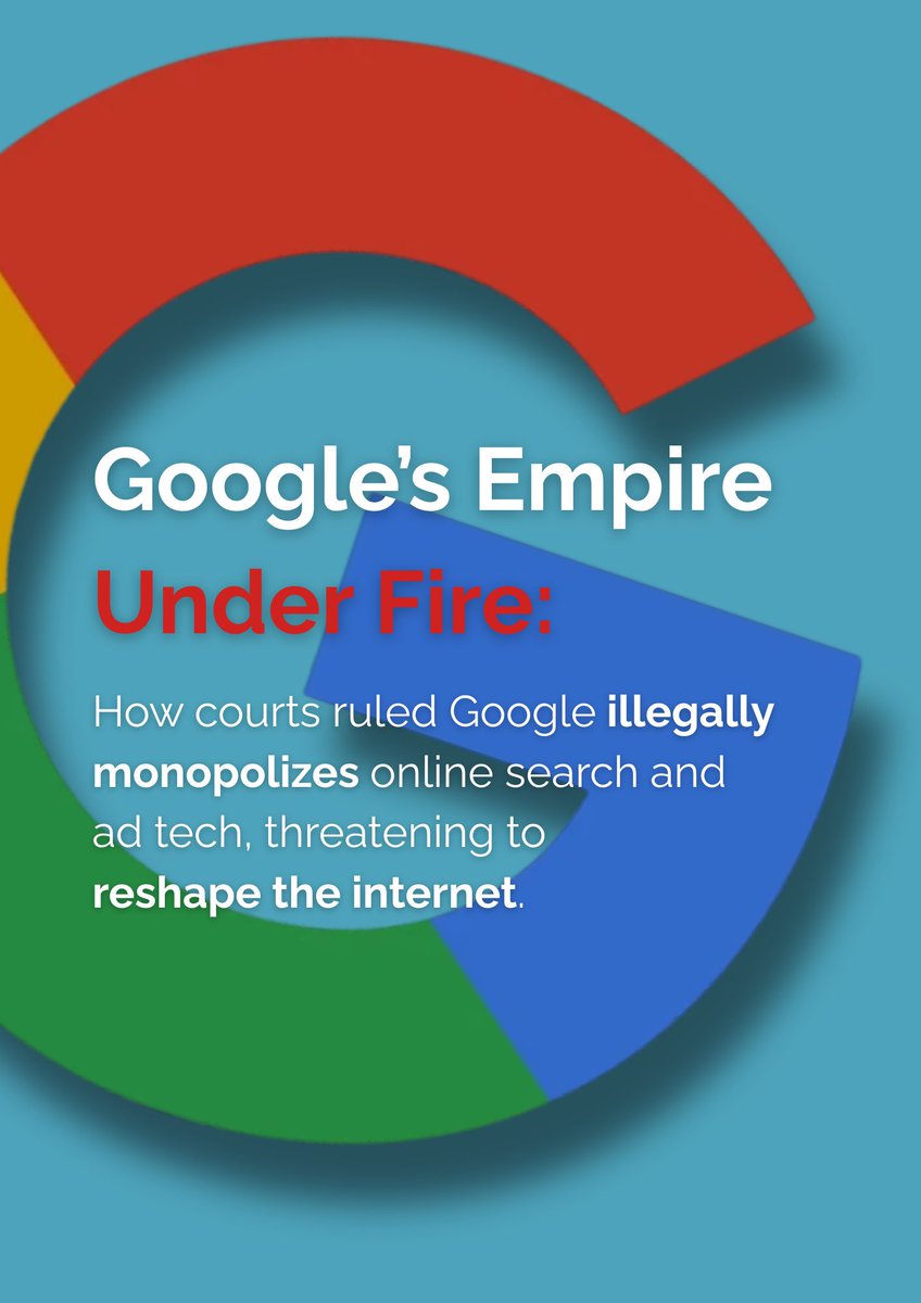 TAKminds's tweet image. U.S. courts have ruled that Google illegally holds monopolies in both online search and digital advertising — a landmark decision that could reshape the internet as we know it. 

Could this mark the beginning of the end for Big Tech’s dominance? 

#GoogleAntitrust #BigTech…