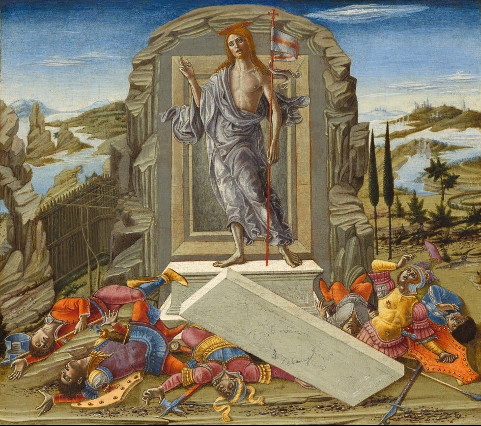 He is risen!

Giovanni, The Resurrection (c. 1491, <a href="/ngadc/">National Gallery of Art</a>)