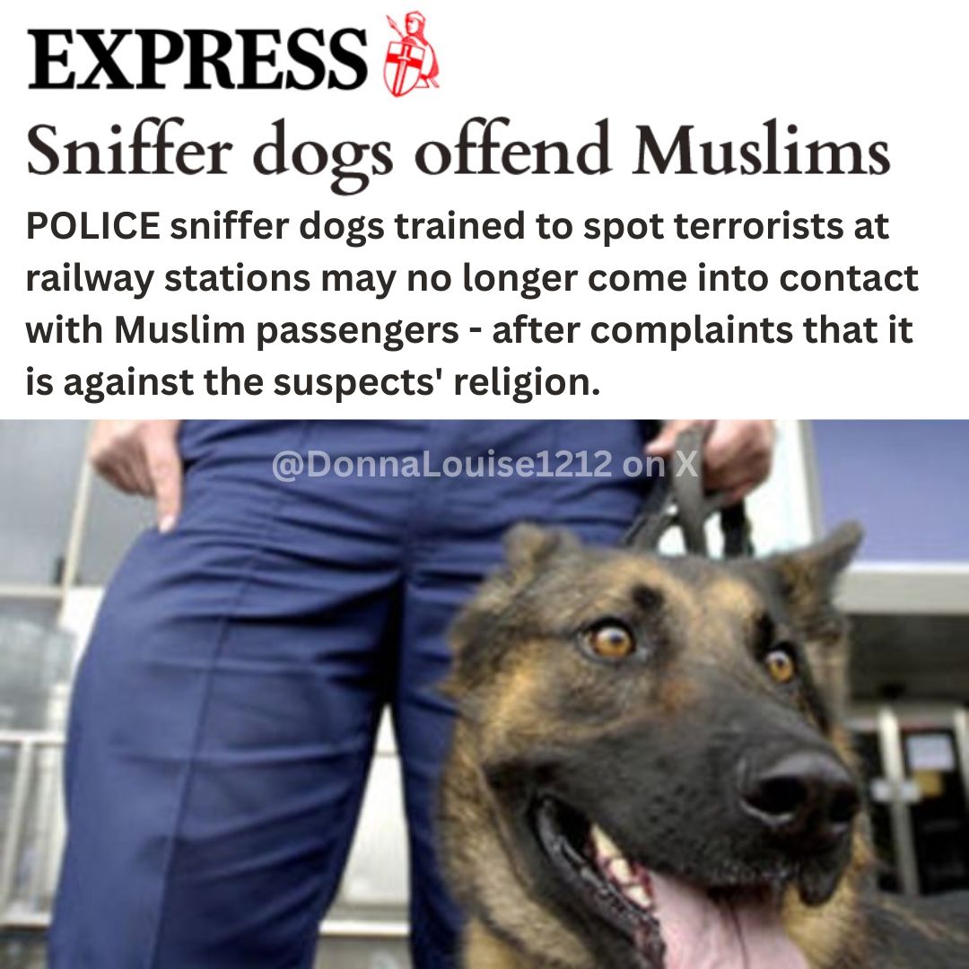 No sniffer dogs in prisons housing terrorist &amp; no sniffer dogs in train stations. All for respect of a faith that produces the most dangerous amongst us all.... What on earth is going on in this country?