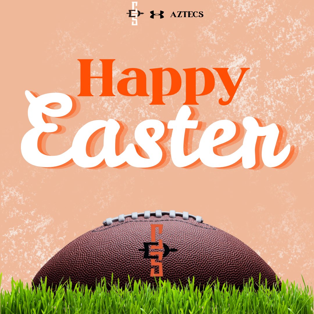 CdS_AztecsFB's tweet photo. Happy Easter!! #SolFootball #TribeBusiness https://t.co/7YUIAa98wU