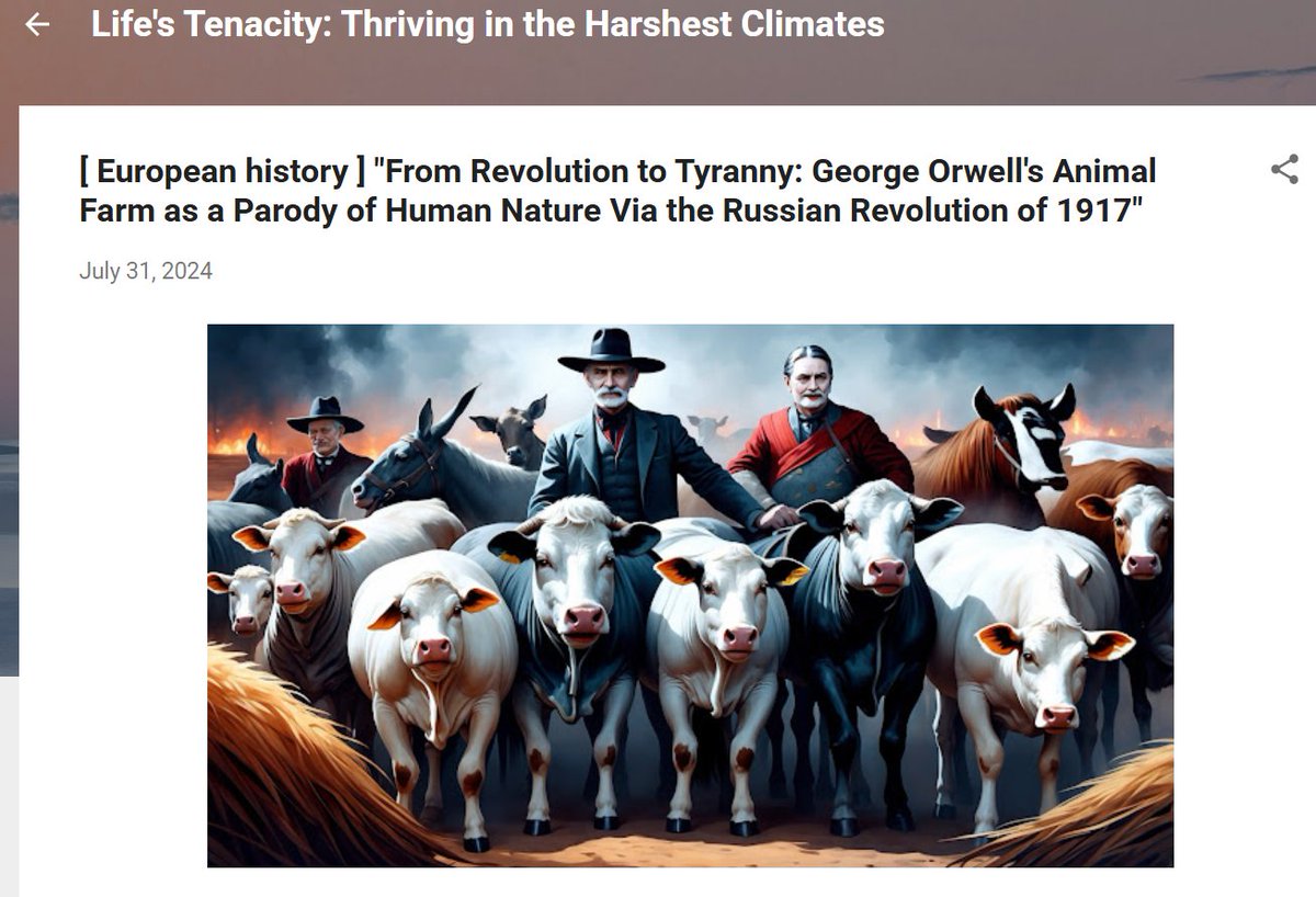 4quaOf's tweet photo. [ European history ] "From Revolution to Tyranny: George Orwell's Animal Farm as a Parody of Human Nature Via the Russian Revolution of 1917"
Source-  #Olofin

https://t.co/REKV1us5Q4

#Alnitak #Alnilam #Mintaka [ My city ]👽🐺👽#nft #digitalart #crypto https://t.co/1GbJ686HFz