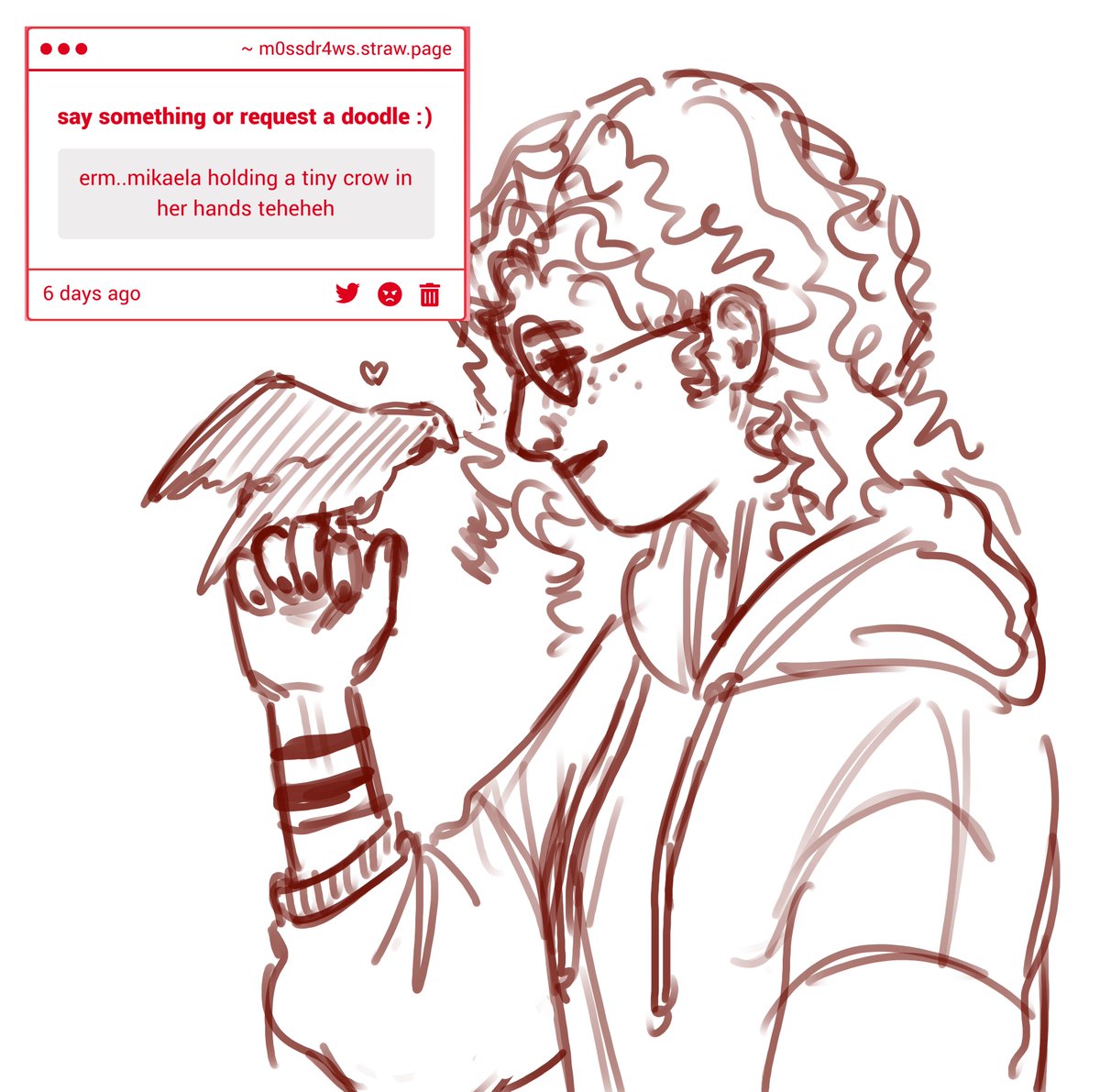 m0ss_dr4ws's tweet photo. now WHO could this be from....@evilelmayarah #witchcrow sneak https://t.co/CacaaHSloo