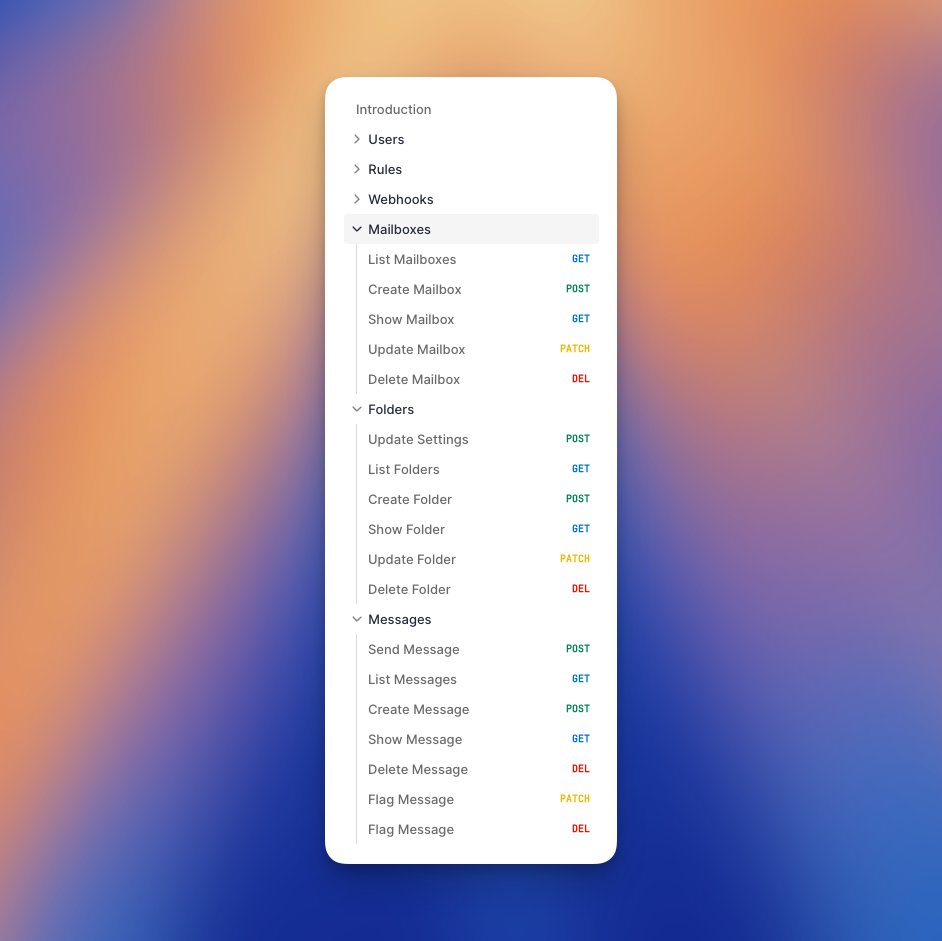 Spamwise API is now out -- allowing you to fully manage mailboxes over HTTP

Listen for new messages, create drafts, send messages, delete folders, etc. It's all available and super easy to use

Setup is dead simple:

1. Add mailbox
2. Generate API key
3. Use API
4. ??? Profit