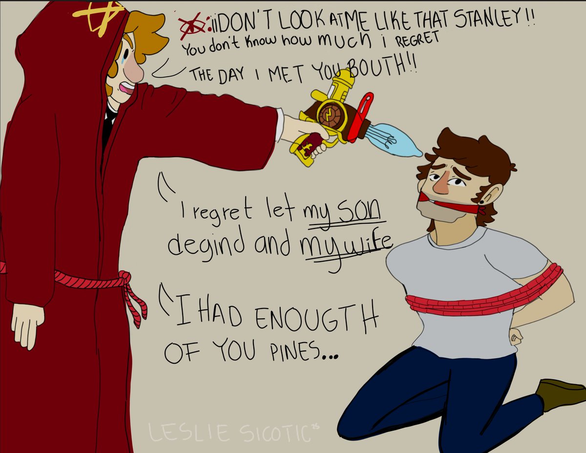 LeslieSicotic_'s tweet image. Day 7: Arrepentirse/ Regret 
F: I REGRET SO MUCH TO MEET BOUTH OF YOU....

#FiddlestanWeek #fiddlestan #stanleypines #FiddlefordMcGucket