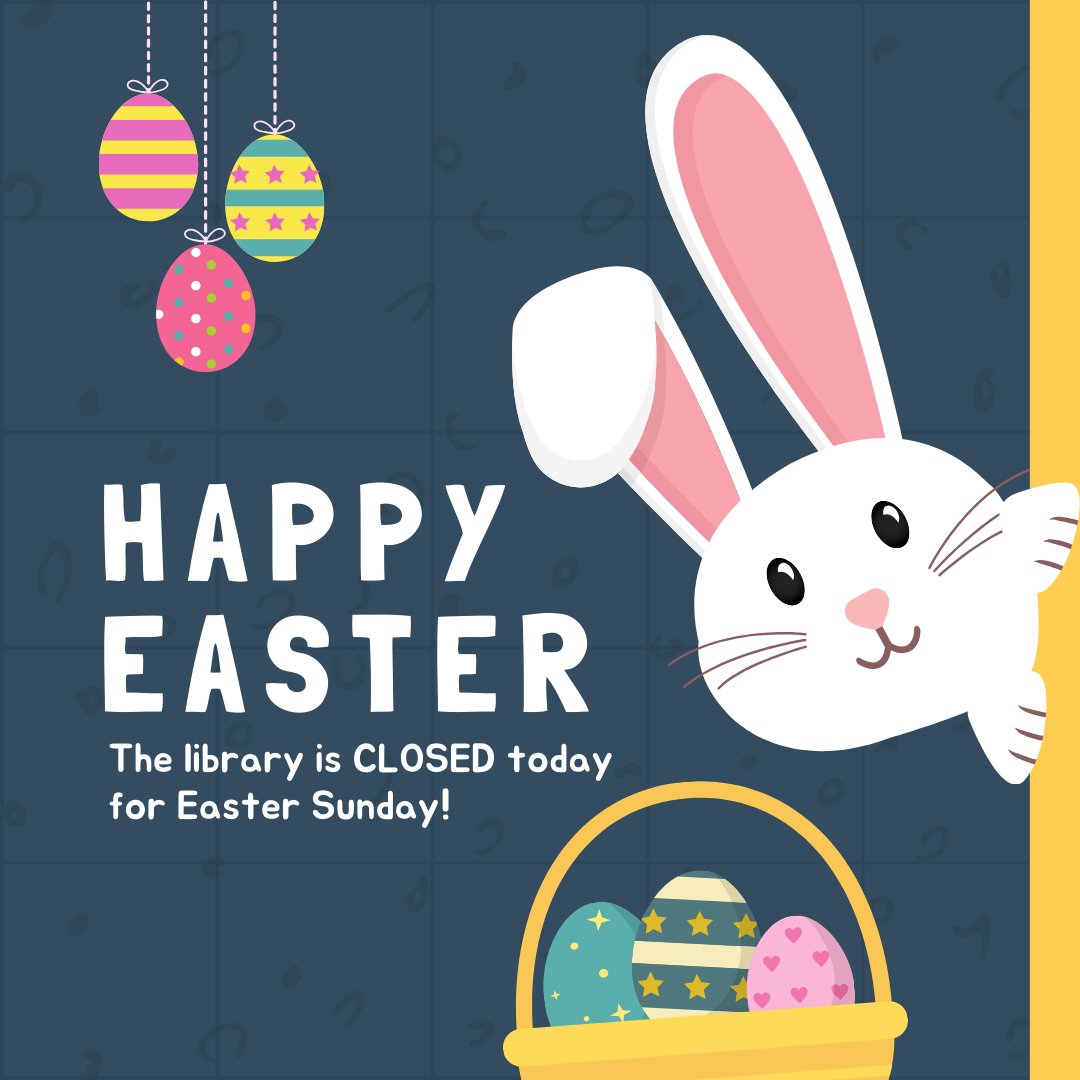 LeducLibrary's tweet photo. It's Easter Sunday!

Happy Easter, everyone! 🌷 Just a quick reminder that the Library is closed today. Enjoy this special day with loved ones and make wonderful memories. See you soon!

#EasterSunday #LibraryClosed #EnjoyTheDay #Leduc #LeducCounty https://t.co/O6TnvzKwYl