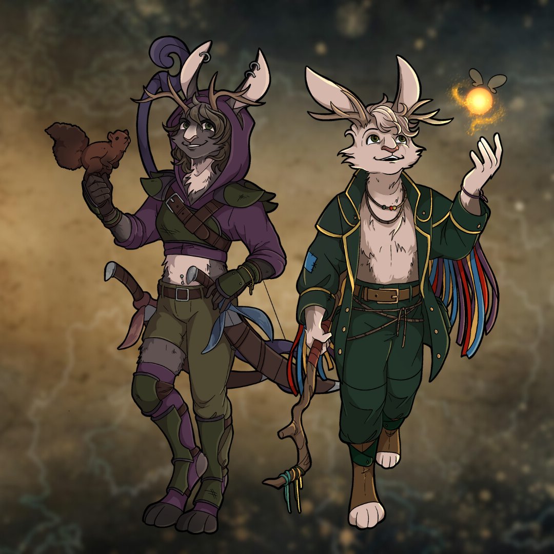 Happy Bunny Day from your favourite harengon twins! 🐰🐰

May your day be blessed with delightful chaos and wild friendship. 

#dnd #ttrpg