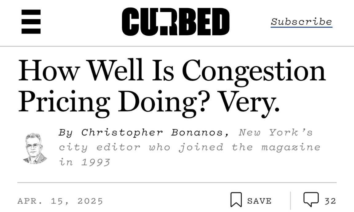 Thanks to decongestion pricing:

“Totally anecdotally,” Michaelson continues, “doctors are reporting that their patients are not late for appointments. I spoke to someone who has to deliver merchandise who was saying, ‘It saves so much time.’