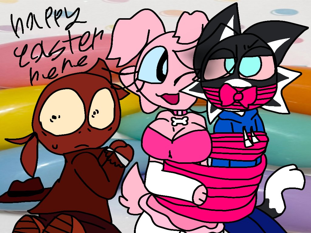 Sugarscreamz's tweet photo. @ImHere4Snackz and @princesswendas I made this for Easter today
(Literally them hiding in a closet right after frisky accidentally dropped Wenda’s cookie jar, NOW she’s after them)
#Sprunki #Sprunkitheoutlawsau #Friskysprunki https://t.co/MtPwhHsHqR