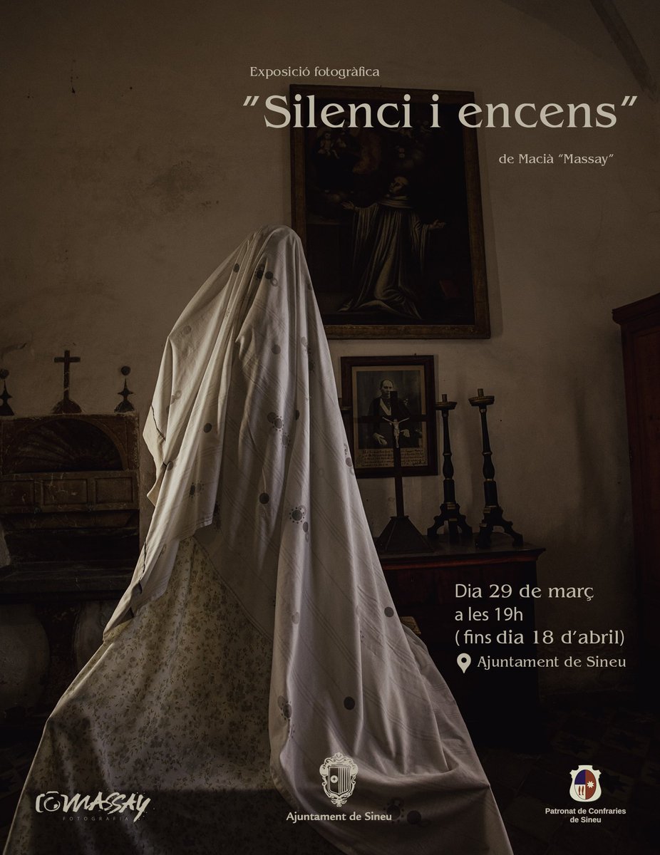 Donada la bona acollida de l’exposició, ‘Silenci i encens’ s’ha prorrogat una setmana més.
La podeu veure a l’ajuntament entre setmana fins les 20h