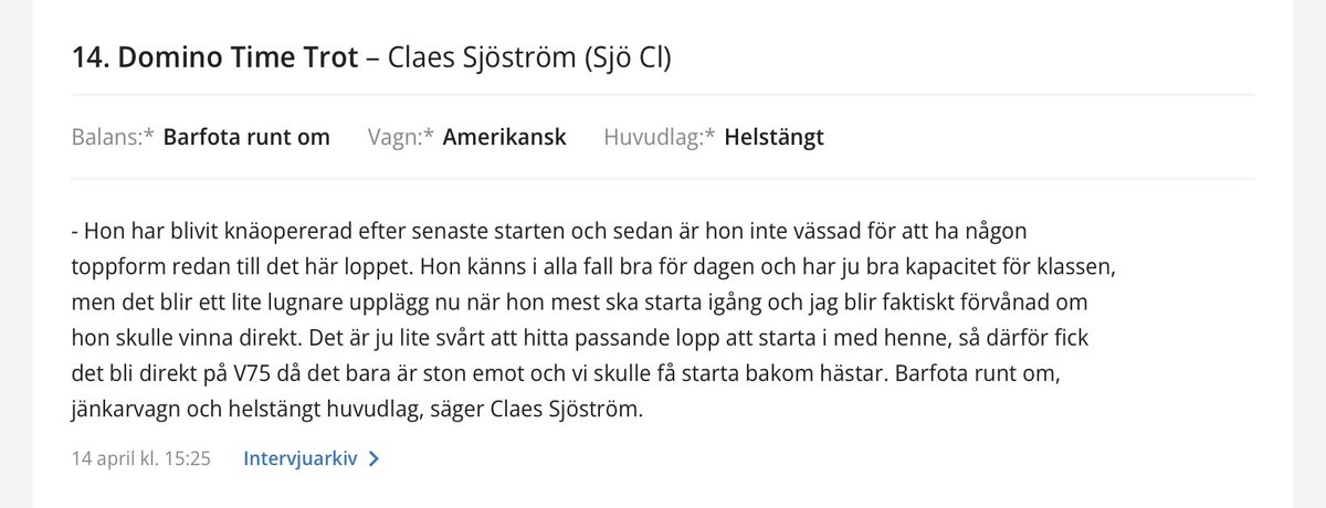 VinnMedOss's tweet photo. Var nok sikkert noen ble fintet bort fra 7-riktige med slik elendig info som dette. Skal kjøre forsiktig. Skal startes i gang. Hva skjedde? Clas Sjøstrøm kjørte som om han satt bak en klink vinner, og var alene på foto. 🫣🤥 #Romme #Multijackpot https://t.co/Jtyb1h7h0t