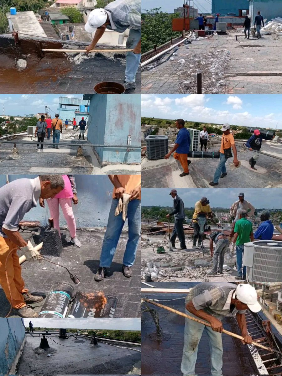 Trabajadores de <a href="/Emp_Avilmat/">Empresa Materiales de Construcción Ciego de Ávila</a> en #CiegodeAvila iniciaron este domingo la impermeabilización con manta asfáltica del bloque quirúrgico en el hospital provincial Antonio Luaces Iraola #SinPerderUnDía #LatirAvileño #CiegoEn26 <a href="/AlfreMene37409/">Alfre Menendez</a> <a href="/DiazCanelB/">Miguel Díaz-Canel Bermúdez</a> <a href="/DrRobertoMOjeda/">Dr. Roberto Morales Ojeda</a> <a href="/PartidoPCC/">Partido Comunista de Cuba</a>