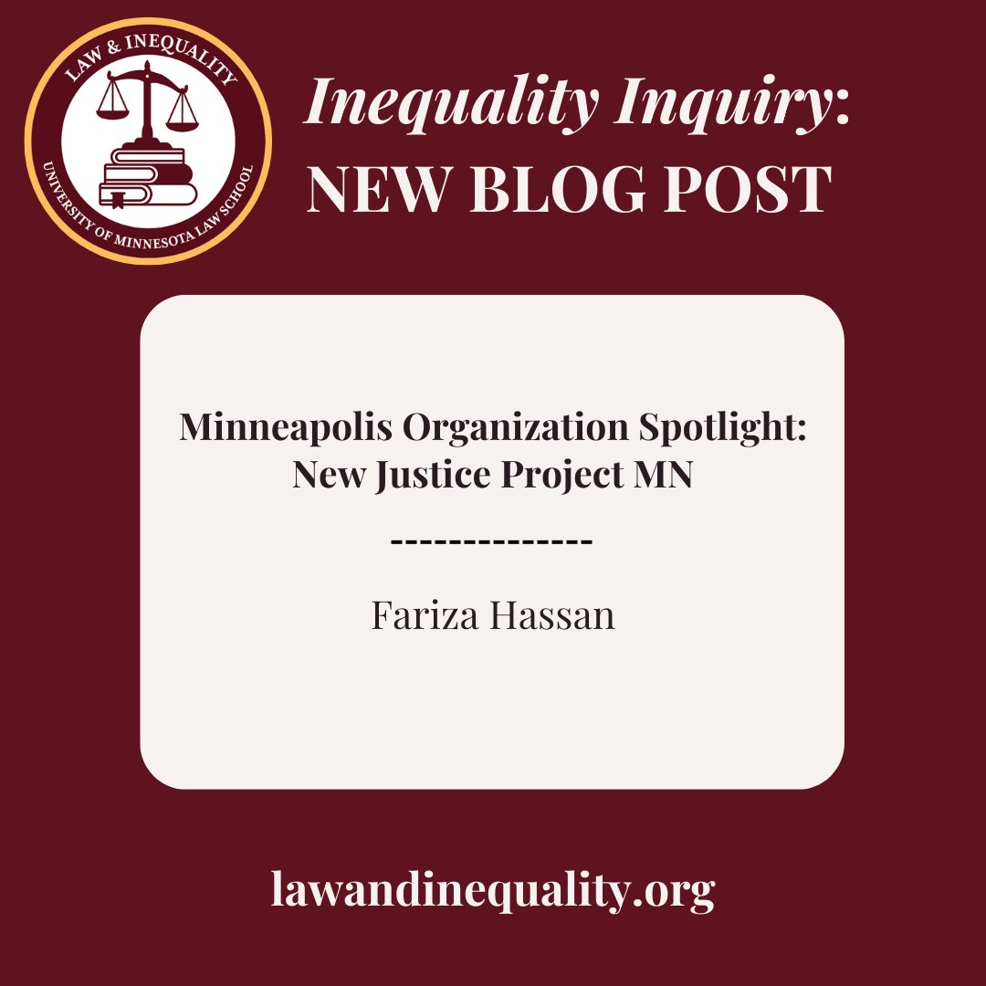 Volume 43 EIC Fariza Hassan highlights the work of the New Justice Project MN.

Read the full post here: lawandinequality.org/2025/04/11/min…