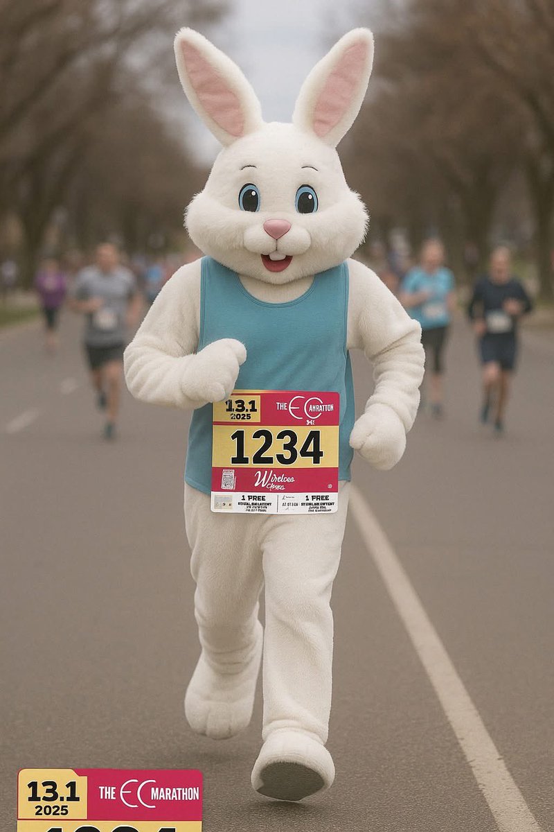 Hoppy Easter from the ECM crew! 
We’re officially 1 WEEK away from Marathon Sunday 
Whether you’re chasing a PR, tackling your first race, or cheering from the sidelines, we can’t wait to celebrate with you!
Keep an eye out -even the Easter Bunny is getting in on the ECM action!