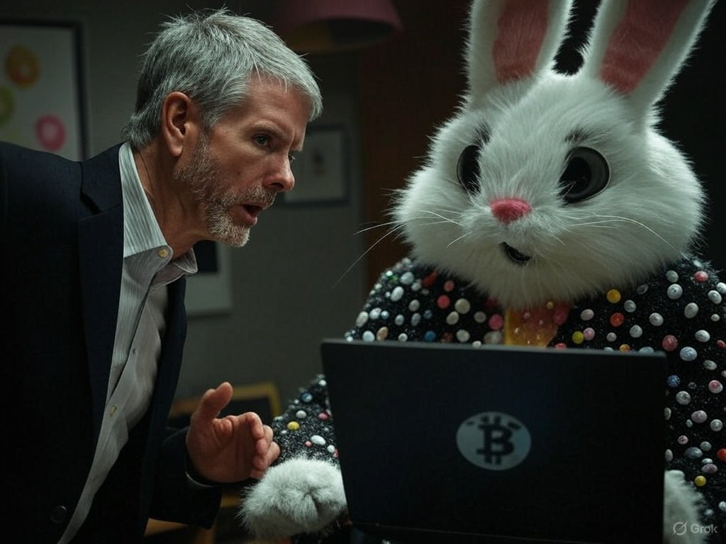 If I were the Easter Bunny: The hell with hiding eggs and baskets, I would steal #Bitcoin from <a href="/saylor/">Michael Saylor</a> #HappyEaster