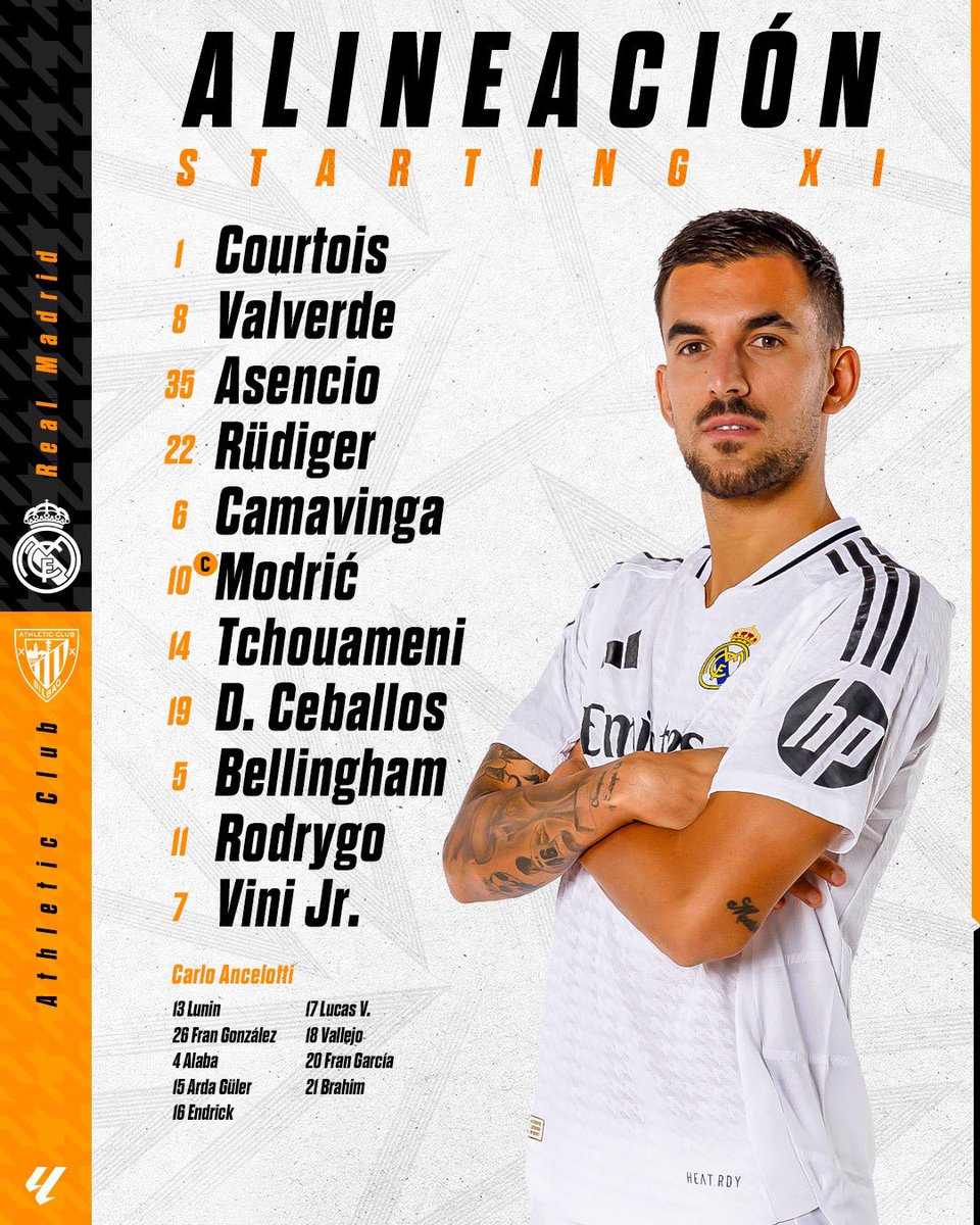 MadridistasPune's tweet photo. It’s Match Day Madridistas. Here’s our starting XI for tonight’s game!

🏳️ - Real Madrid Vs Athletic 
🏟️ - Estadio Santiago Bernabéu 
🗓️ - Sunday, 21 April 
⏰ - 12:30 AM
📺 - https://t.co/0wpDyv2vZO   

#RealMadridAthletic #PeñaMadridistaDePune #MadridismoIndia #Madridismo https://t.co/1hRHc0C1lY