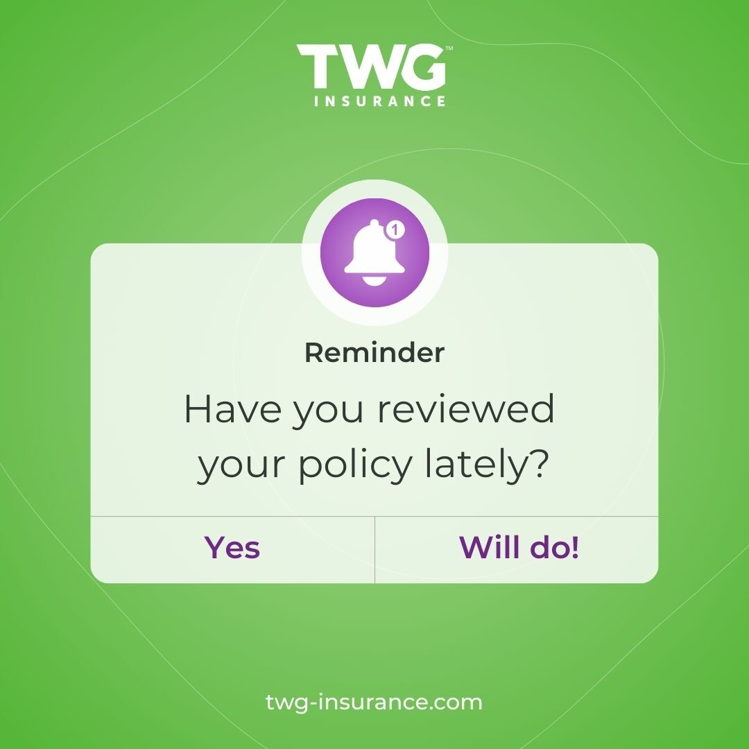 TWG_Insurance's tweet photo. Insurance needs change. Have you reviewed your policy lately? A quick check could mean better coverage and savings.

#PolicyReview #TWGInsurance #SmartCoverage #FinancialSecurity #InsuranceSavings https://t.co/F0Dfvq87Oz