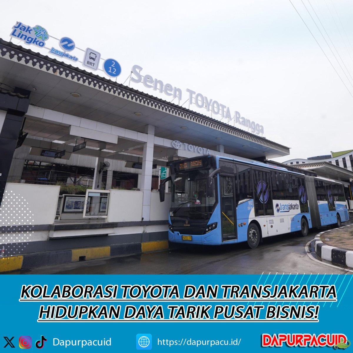 Dapurpacu_id's tweet photo. PT Toyota-Astra Motor (TAM) berkolaborasi dengan PT Transportasi Jakarta resmi mengubah Halte Pasar Senen menjadi Halte Senen TOYOTA Rangga. 

#toyota #toyotaindonesia #toyotaid #toyotaastramotor #hiluxrangga #halte #haltetransjakarta #transjakarta #tije #otomotif #pasarsenen https://t.co/hDwdC19o8A