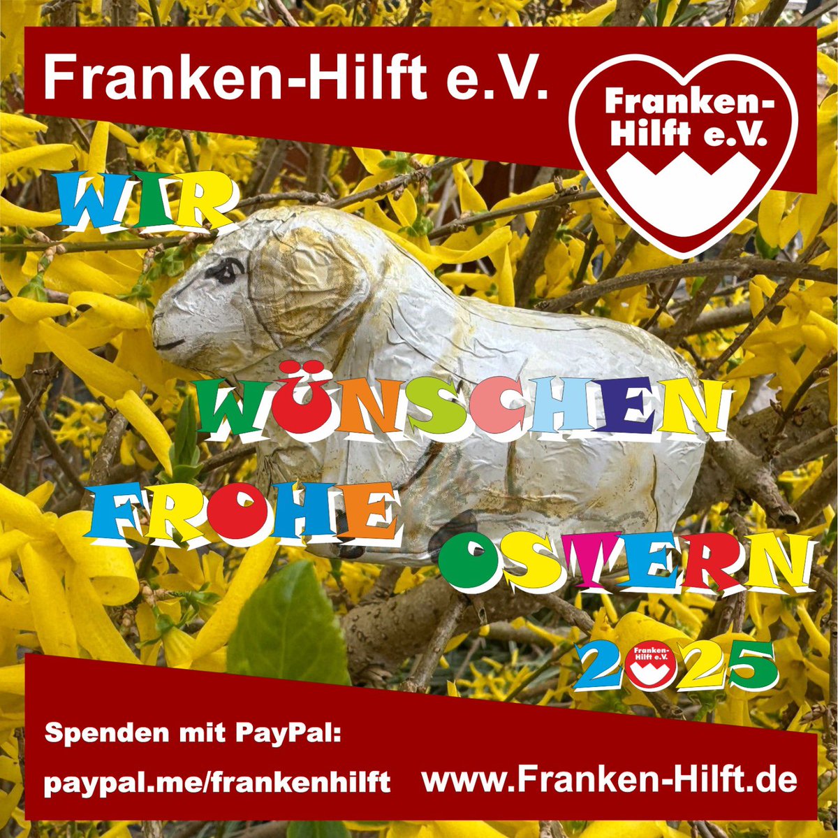 frankenhilft's tweet image. Franken-Hilft e,.V. wünscht Frohe Ostern! 🐇🍳🐣 #Frankenhilft