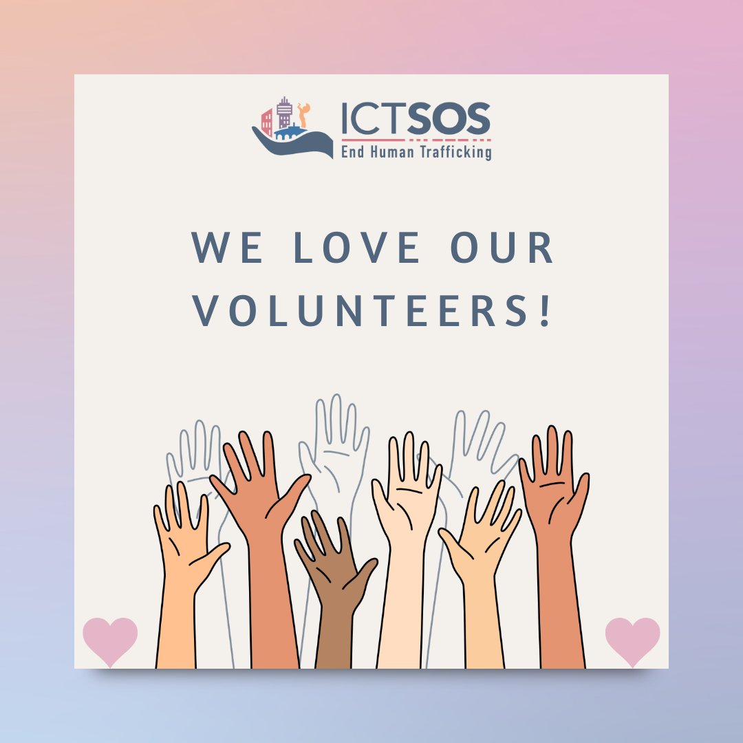 🌟 It’s National Volunteer Week! 🌟

Follow along as we highlight our incredible volunteers all week long! We are so grateful for every one of you and everything you do to support ICT SOS. You truly make a difference! 🙌