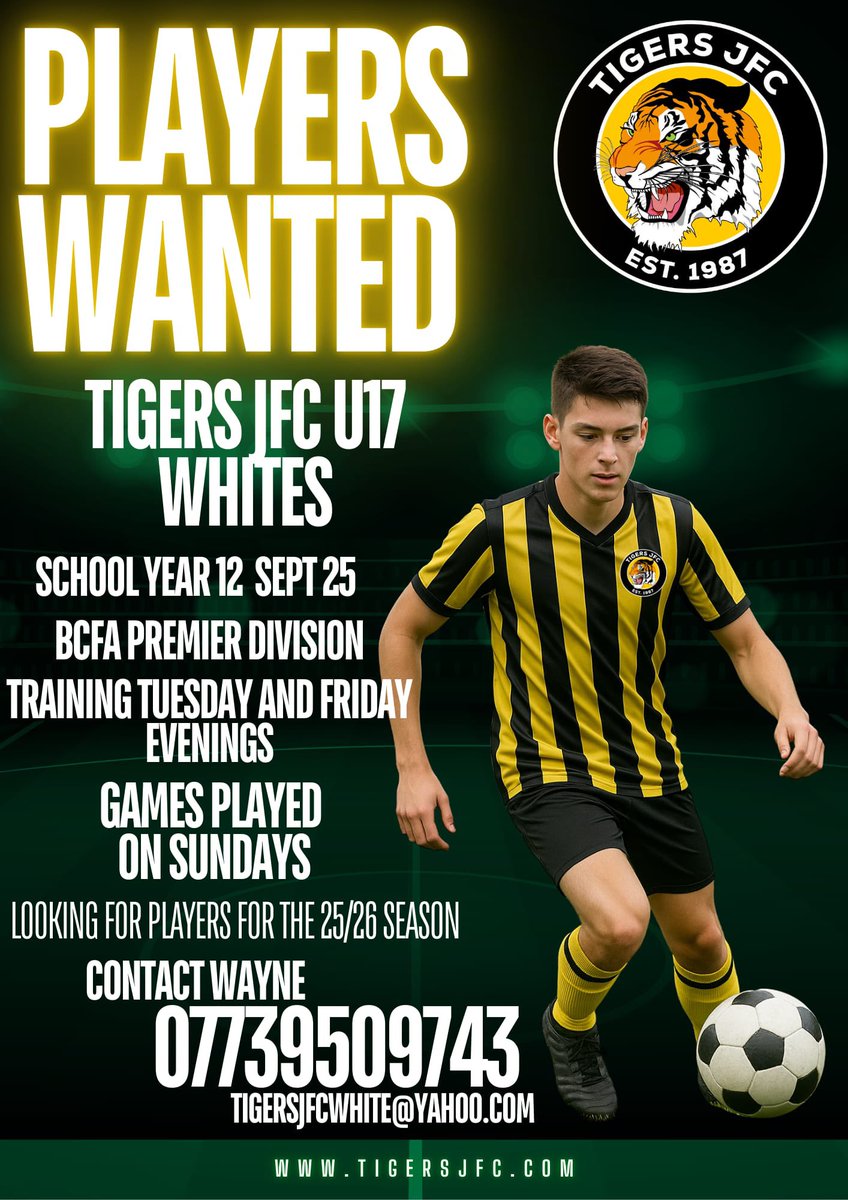 We don’t offer EJA we don’t offer a pathway to professional football we don’t offer guaranteed trophies but we do offer a good honest group that work hard play hard and have fun along the way low registration fees and a ⭐️⭐️⭐️ accredited club ⚽️🐯⚽️🐯
