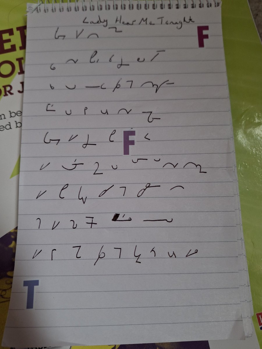 The basic lyrics to one of my faves in Teeline shorthand! What's right and what's wrong? #Teeline