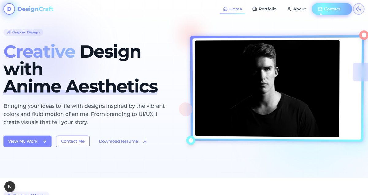 the light mode version of the prev portfolio
