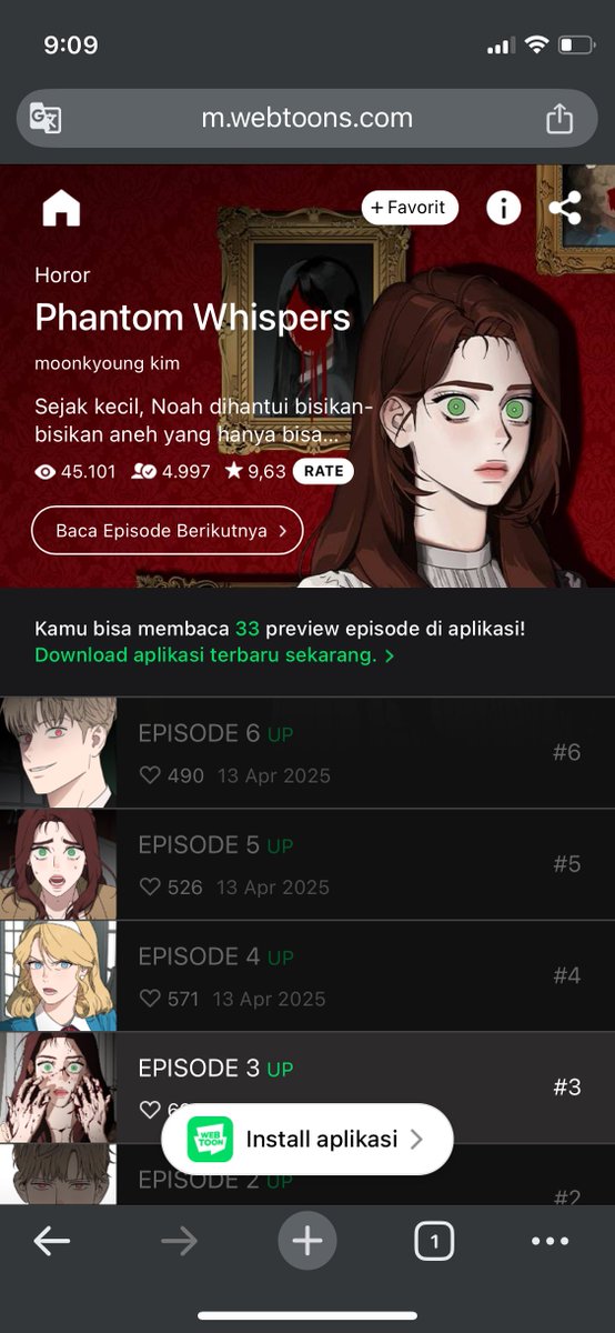 kmk_054's tweet photo. Halo!
<Phantom Whispers> sekarang diserialkan di Indonesia!
Terima kasih banyak! 🥰

https://t.co/M8RqtlOhfP

인도네시아에서 유령의 노래가 오늘부터 연재 시작하게 되었습니다-!:-D https://t.co/y0H3Kyffkl