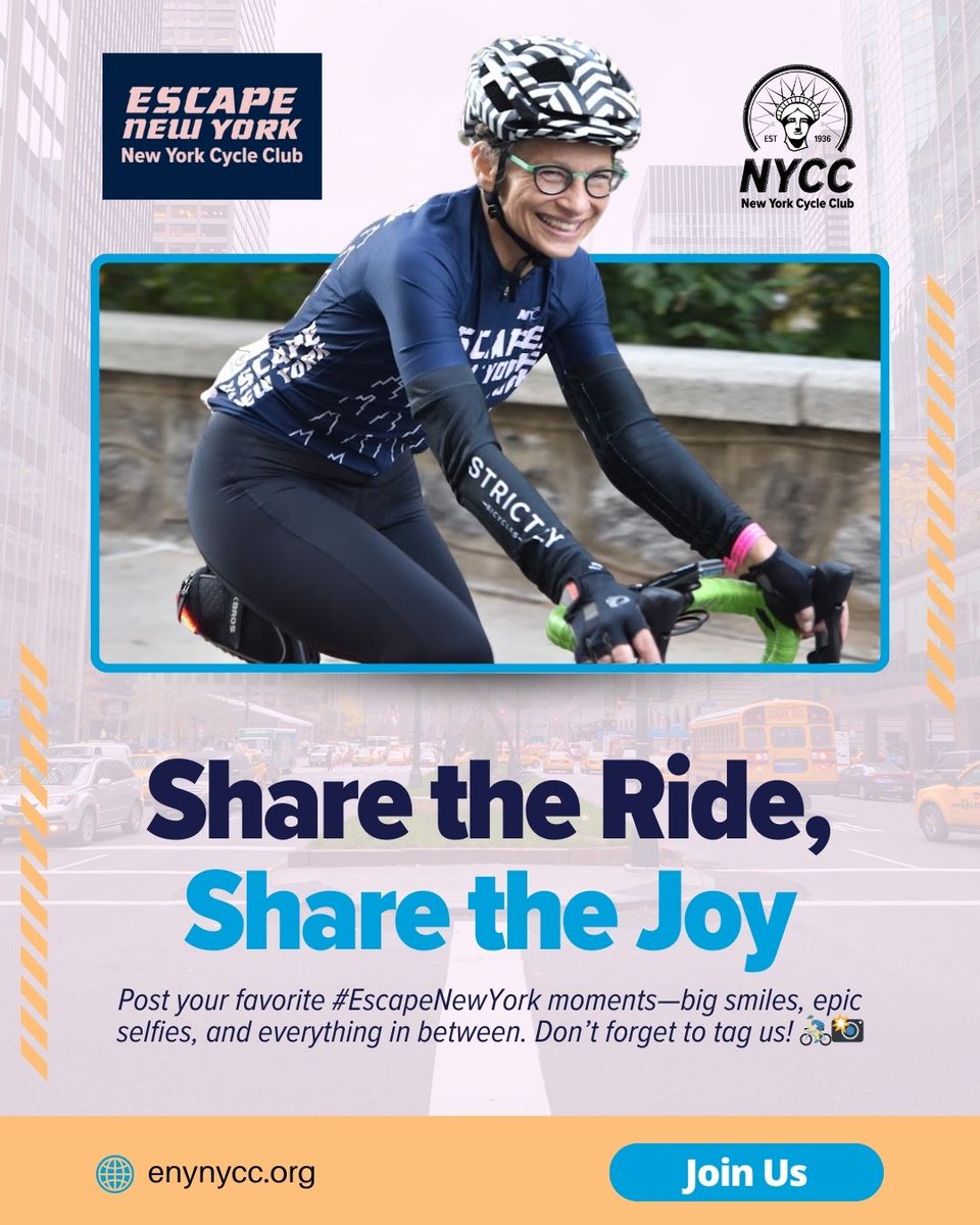 Share Your Memories  

Have you ridden #EscapeNewYork before? Post your favorite photos and tag us. Let’s see those big smiles and epic selfies! #Throwback #CyclingPhotos bit.ly/4hYCTl4
