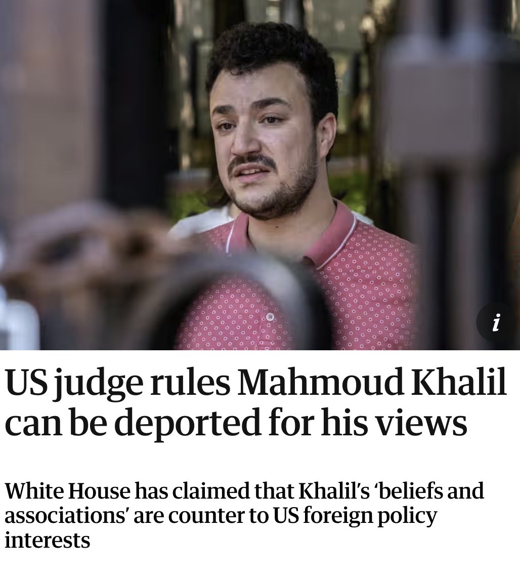agent_of_change's tweet photo. When people can be stripped of their residency and deported on account of their political views - and when the most controversial of those political views is their opposition to genocide - you have to ask: is this what fascism looks like? https://t.co/WwYnYTdMYh