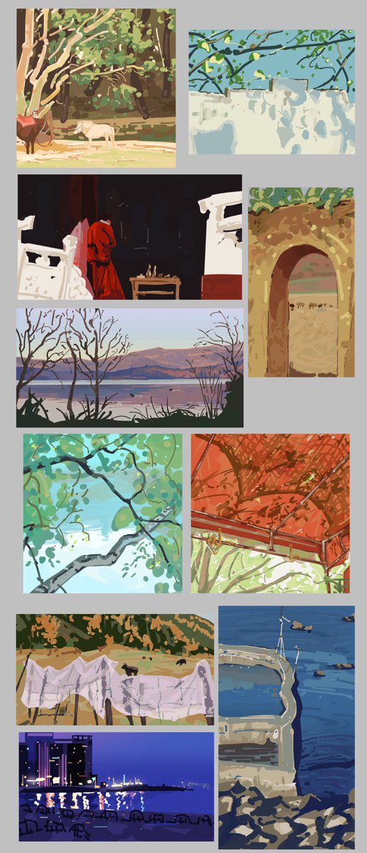 一些色彩速涂练习。