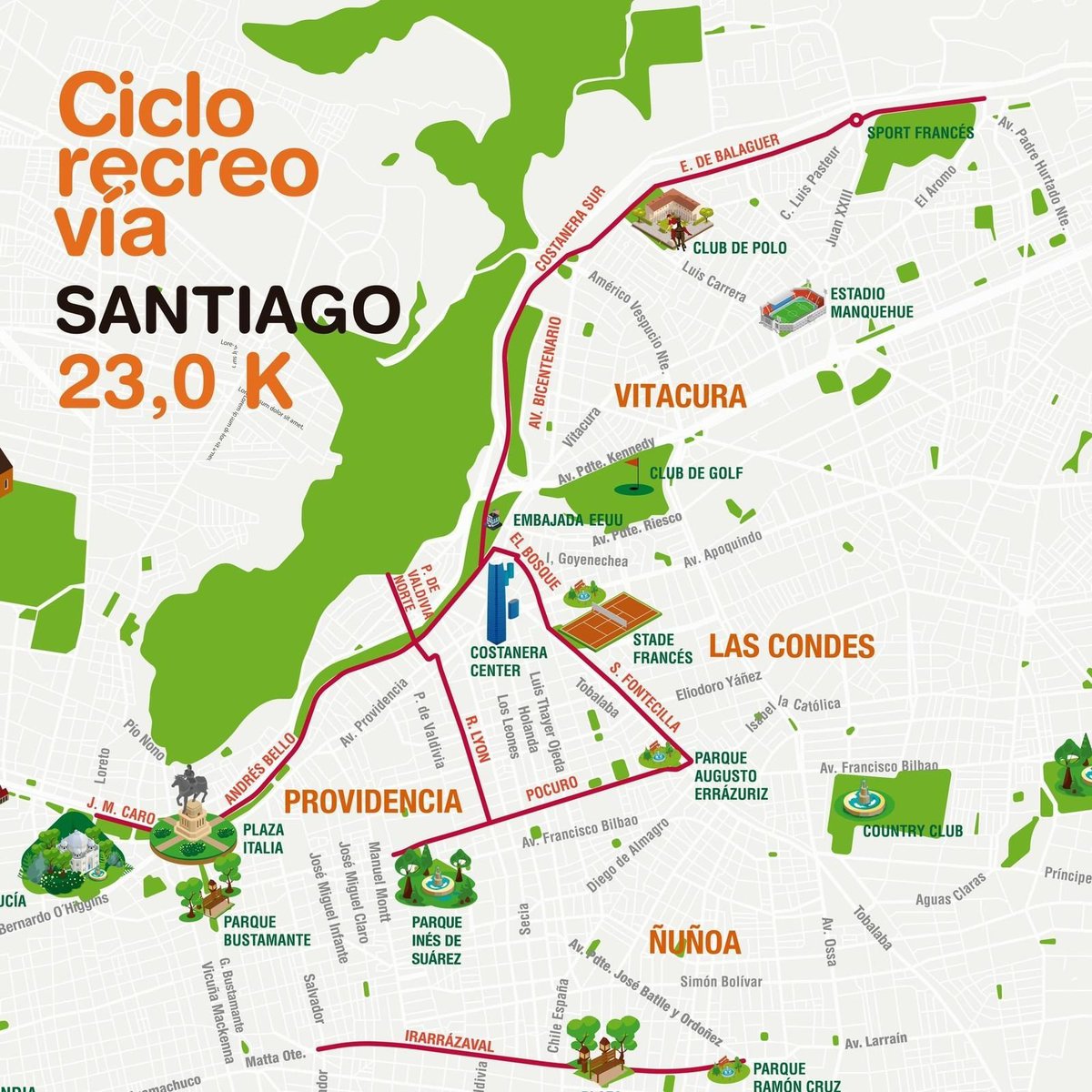 I missed SO much this. Open streets for running on sundays !  one of the best things of Santiago, for sure.