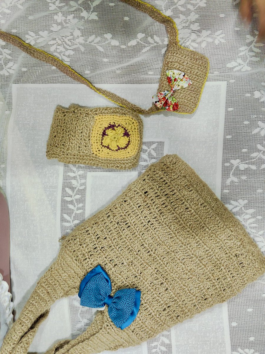 outrageously's tweet photo. #jute #crochet #handicraft  crafted with care .. carry them with pride 🤩  In stock DM https://t.co/gGfoLCWXjo