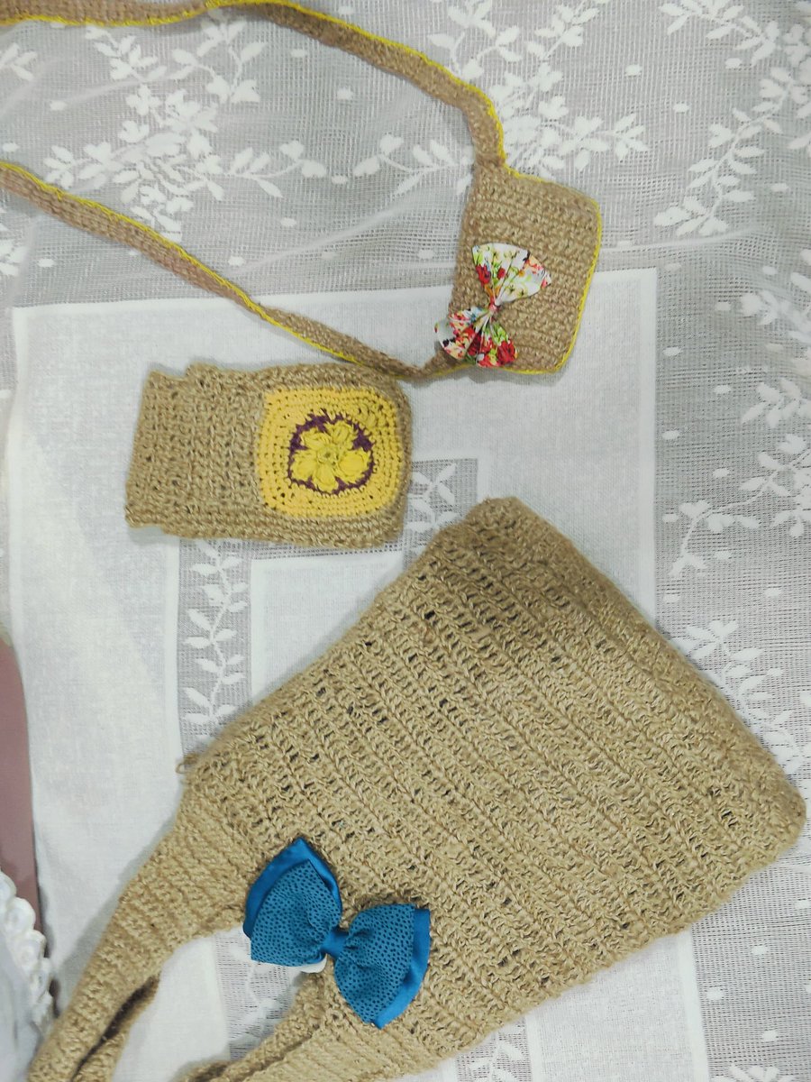outrageously's tweet photo. #jute #crochet #handicraft  crafted with care .. carry them with pride 🤩  In stock DM https://t.co/gGfoLCWXjo