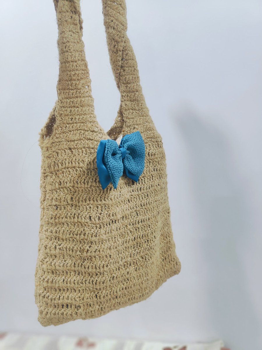 outrageously's tweet photo. #jute #crochet #handicraft  crafted with care .. carry them with pride 🤩  In stock DM https://t.co/gGfoLCWXjo