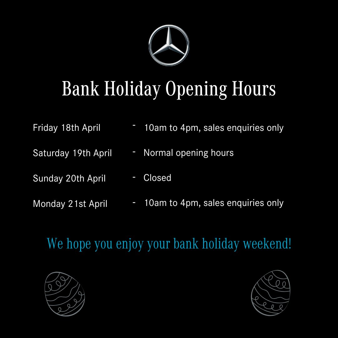 Our Easter Bank Holiday opening hours 🐣

We hope you enjoy your Bank Holiday weekend!