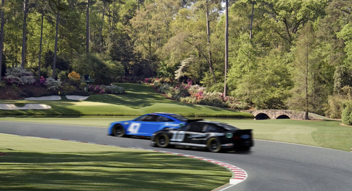 nascarcasm's tweet photo. 2026 Clash at Augusta #NASCAR #themasters https://t.co/1hmIrlLe1r