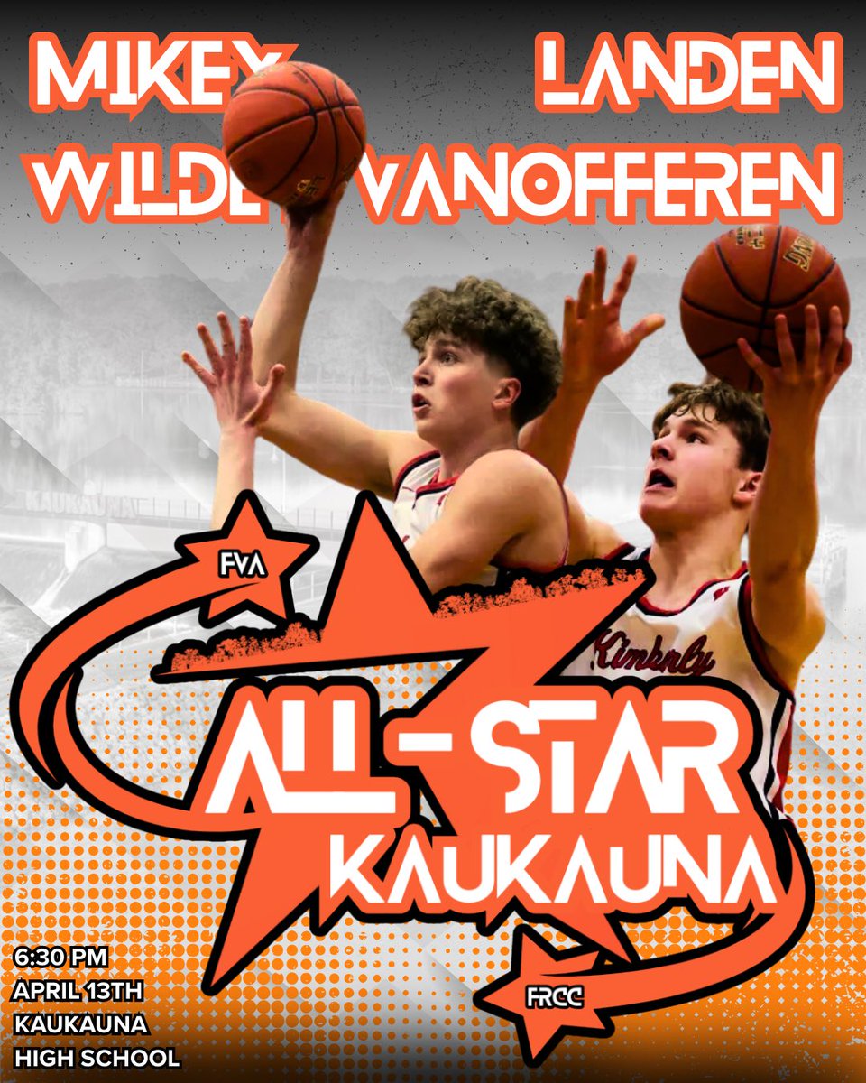 We can once again say it’s Game Day! One more opportunity for Mikey and Landen to compete together. They will be playing for the FVA All Star team in the inaugural edition of the FVA vs FRCC All Star game. 

Let’s pack Kaukauna HS tonight and cheer these guys on! 🏀