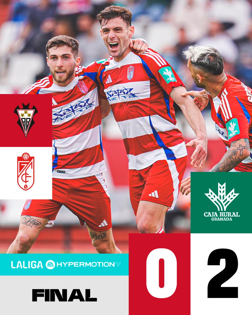 GranadaCF's tweet photo. 🏁 ¡𝑭𝑰𝑵𝑨𝑨𝑨𝑨𝑨𝑨𝑨𝑨𝑳 𝑫𝑬𝑳 𝑷𝑨𝑹𝑻𝑰𝑫𝑶!

¡NOS LLEVAMOS LOS TRES PUNTOS EN EL BELMONTE! 🔥❤️

#AlbaceteBPGranada https://t.co/7yonMPBKIi