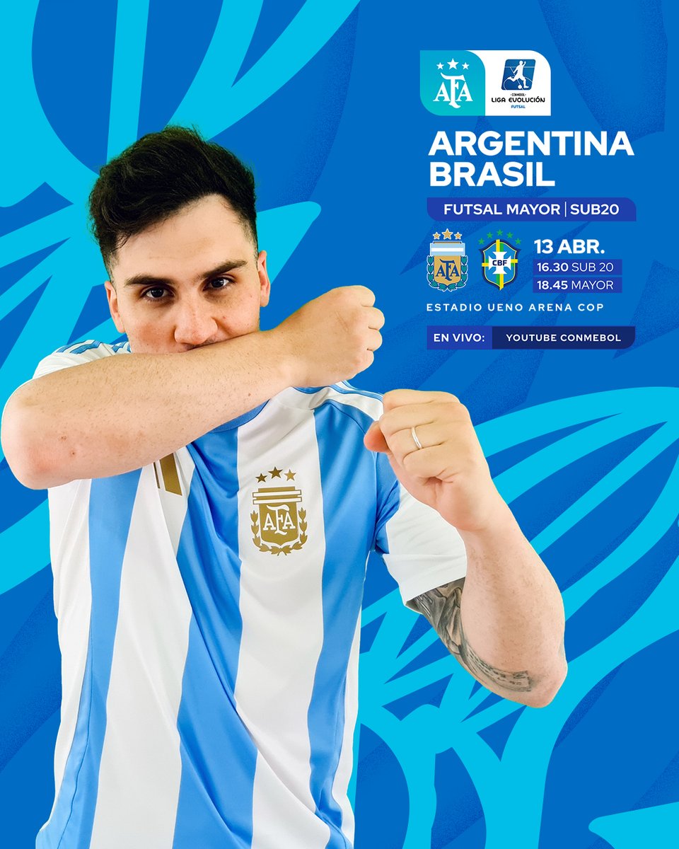 #Futsal 🏆 Final Liga Evolución

⚽️ #Argentina 🇦🇷 - #Brasil 🇧🇷
🕘 16.30hs (#Sub20)
🕘 18.45hs (#Mayor)
🏟️ Estadio Ueno Arena COP
📌 Asunción, Paraguay
📰 shorturl.at/WIjWf
📺 Youtube Conmebol