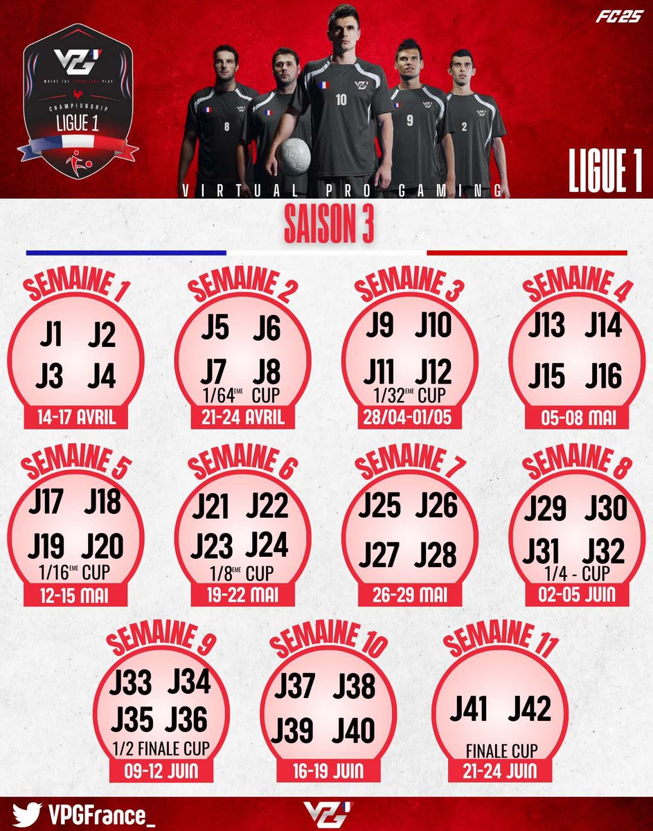 VPGFrance_'s tweet photo. Voici les calendriers de chaque ligue VPG France pour notre S3 qui commencera demain !

Bonne chance à toutes les équipes que les meilleurs gagnent ! https://t.co/Jvv0ilhPwX
